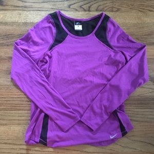 Women’s Purple Black Nike Dri-Fit Long Sleeve